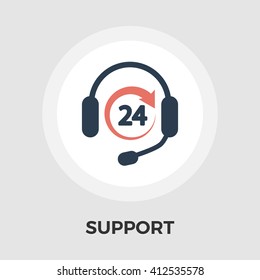 Support 24 hours icon vector. Flat icon isolated on the white background. Editable EPS file. Vector illustration.