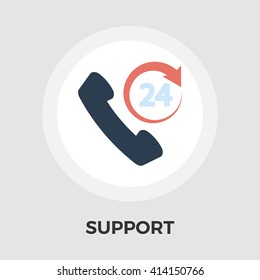Support 24 hours icon vector. Flat icon isolated on the white background. Editable EPS file. Vector illustration.