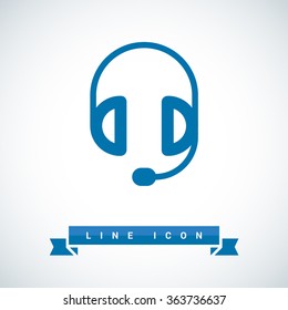 Support accessories set of isolated minimal flat linear icons. Headphones line vector icons for websites and mobile minimalistic flat design.