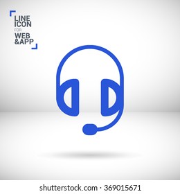 Support accessories set of isolated minimal flat linear icons. Headphones line vector icons for websites and mobile minimalistic flat design.