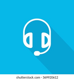 Support accessories set of isolated minimal flat linear icons. Headphones line vector icons for websites and mobile minimalistic flat design.