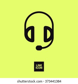 Support accessories set of isolated minimal flat linear icons. Headphones line vector icons for websites and mobile minimalistic flat design.