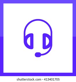 Support accessories set of isolated minimal flat linear icons. Headphones line vector icons for websites and mobile minimalistic flat design.