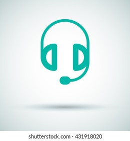 Support accessories set of isolated minimal flat linear icons. Headphones line vector icons for websites and mobile minimalistic flat design.