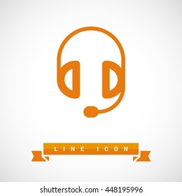 Support accessories set of isolated minimal flat linear icons. Headphones line vector icons for websites and mobile minimalistic flat design.
