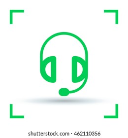 Support accessories set of isolated minimal flat linear icons. Headphones line vector icons for websites and mobile minimalistic flat design.