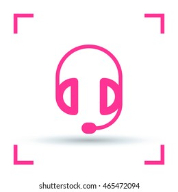 Support accessories set of isolated minimal flat linear icons. Headphones line vector icons for websites and mobile minimalistic flat design.