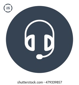 Support accessories set of isolated minimal flat linear icons. Headphones line vector icons for websites and mobile minimalistic flat design.