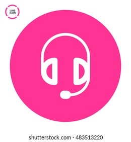 Support accessories set of isolated minimal flat linear icons. Headphones line vector icons for websites and mobile minimalistic flat design.