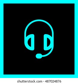 Support accessories set of isolated minimal flat linear icons. Headphones line vector icons for websites and mobile minimalistic flat design.