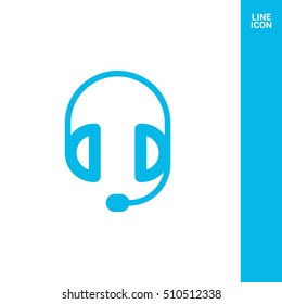 Support accessories set of isolated minimal flat linear icons. Headphones line vector icons for websites and mobile minimalistic flat design.
