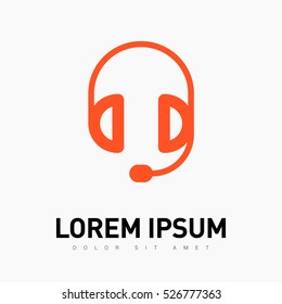 Support accessories set of isolated minimal flat linear icons. Headphones line vector icons for websites and mobile minimalistic flat design.