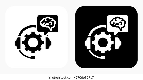Support Agent black and white icon