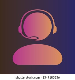 Support agent. Colorful gradient icon. vector illustration