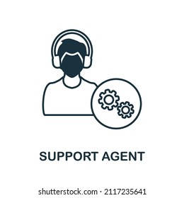Support Agent icon. Line element from project development collection. Linear Support Agent icon sign for web design, infographics and more.