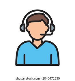 Support Agent icon vector image. Can also be used for Physical Fitness. Suitable for mobile apps, web apps and print media.