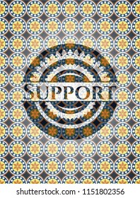Support arabesque emblem background. arabic decoration.
