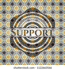 Support arabic style emblem. Arabesque decoration.