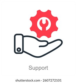 Support and assist icon concept