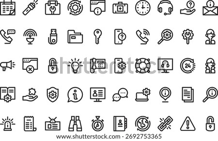 Support and assistance icons High-Quality Vector Icons Collection with Editable Stroke. Ideal for Professional and Creative Projects