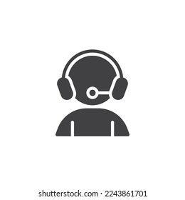 Support assistance vector icon. filled flat sign for mobile concept and web design. Help center operator glyph icon. Symbol, logo illustration. Vector graphics