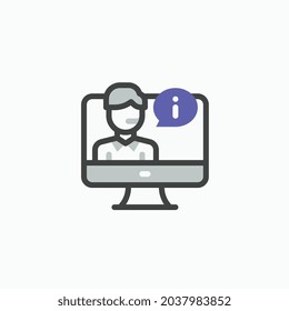 support assistant Line colour icon for business website,apps, and many more