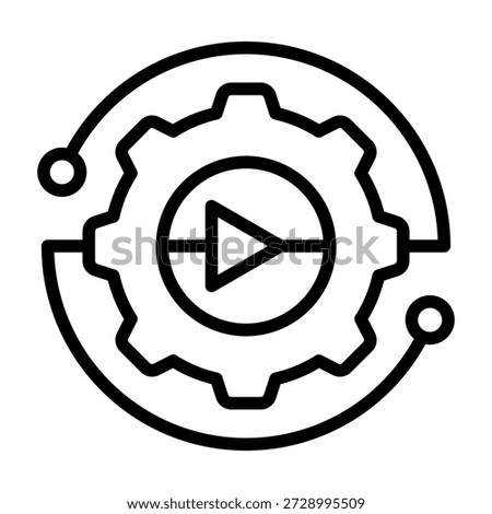 Support Automation Icon - Black Outline Icons Style For Accounting and Business