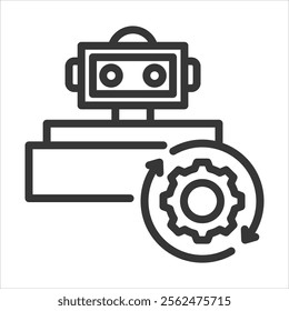 Support Automation Outline Icon Vector Illustration