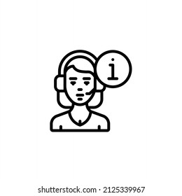 Support avatar icon suitable for info graphics, websites and print media and interfaces. Line vector icon.
