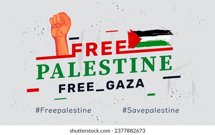 Support banner design for Palestine, "Save PALESTINE, free Palestine". free Gaza. We are with Palestine