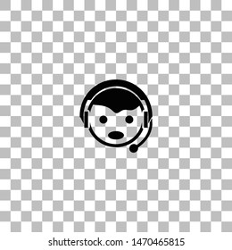 Support. Black flat icon on a transparent background. Pictogram for your project