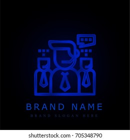 Support blue chromium metallic logo