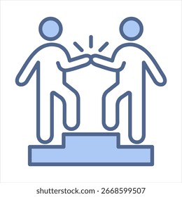 Ilustración vectorial de icono azul de Asistencia