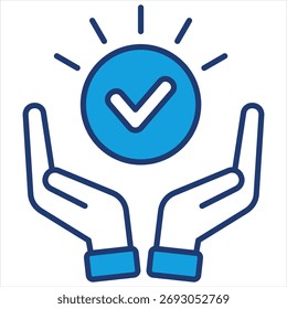 Ilustración vectorial de icono azul de Asistencia
