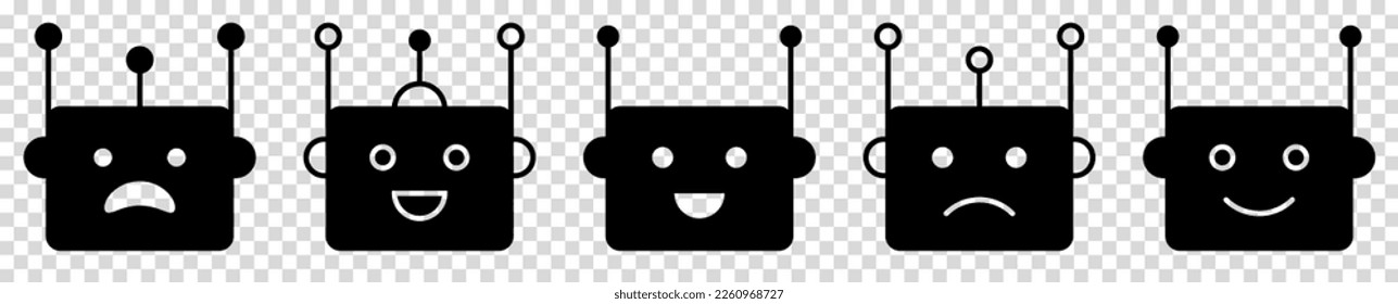 Support bot icons. Chatbot symbols. Design can use for web and mobile app. Vector illustration