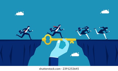 Support business teams to progress. Business team leader uses key to bridge the gap 