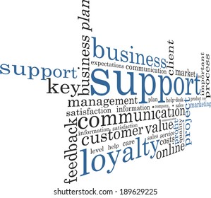 Support business word cloud concept in vector