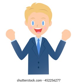 Support to businessmen, male company employee of illustration material