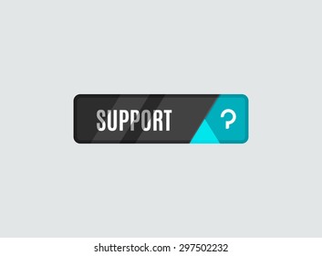 Support button, futuristic hi-tech UI design. Website, mobile applications icon, online design, business, gui or ui