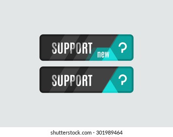 Support button, futuristic hi-tech UI design. Website, mobile applications icon, online design, business, gui or ui