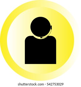 Support button with gradient. Yellow button. Vector eps 10.