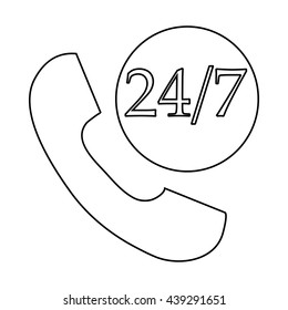 Support call center 24 hours icon, outline style