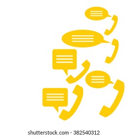  Support, call center handset Icons. Quote speech bubble. Frame for text square. Text box vector