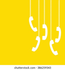  Support, call center handset Icons Quote speech bubble. Frame for text square. Text box vector