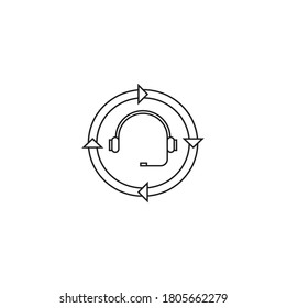 support, call center vector isolated icon on white background