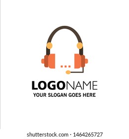 Support, Call, Communication, Contact, Headset, Help, Service Business Logo Template. Flat Color. Vector Icon Template background