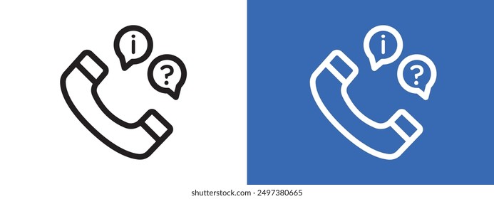 Support call service icon logo sign set vector outline