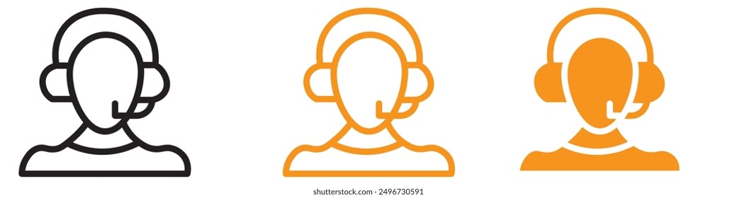 Asistencia Call Service Icon Set Ilustraciones de asistencia al Cliente para la comunicación