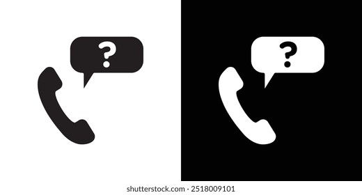 Support call service icon Vector flat thin line illustration