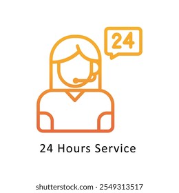Support Call Vector gradient outline icon.. Eps 10 file